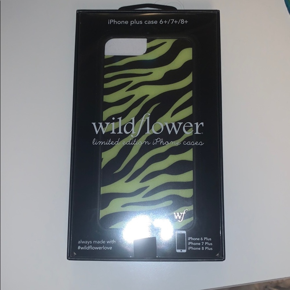 Wildflower Neon Zebra iphone 6+, 7+, 8+ case
